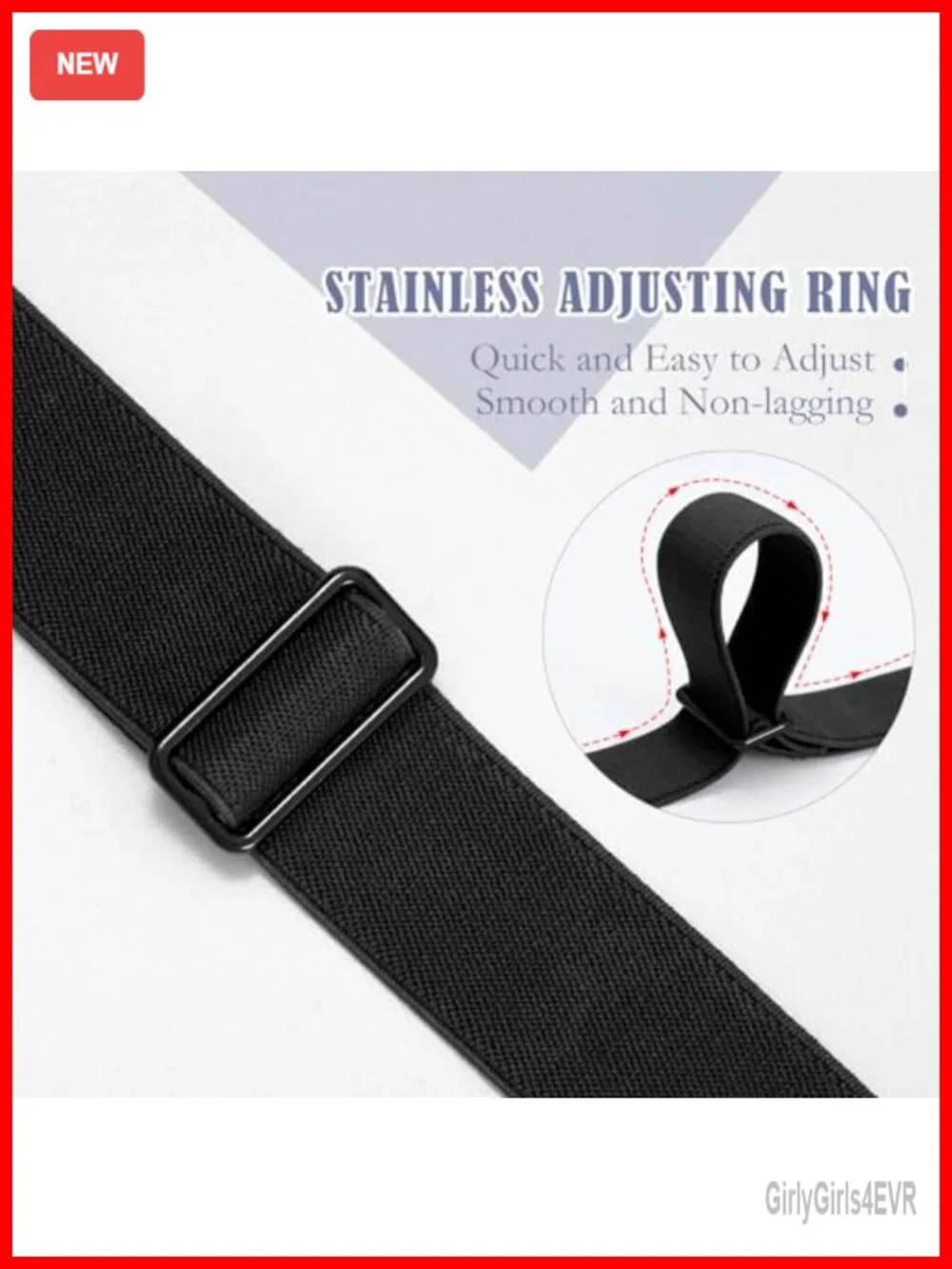 No Show Invisible Elastic Stretch Belt for Women Flat Buckle Adjustable Waist